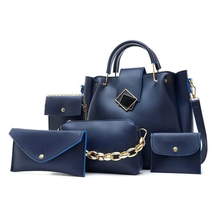 Elegance 5-in-1 Rexine Handbag Set – Stylish & Versatile