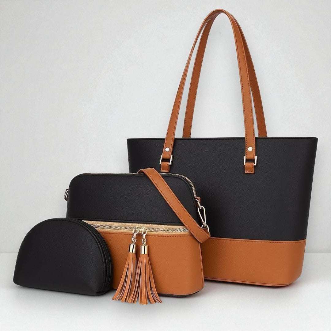 Dual Colored Handbag Set