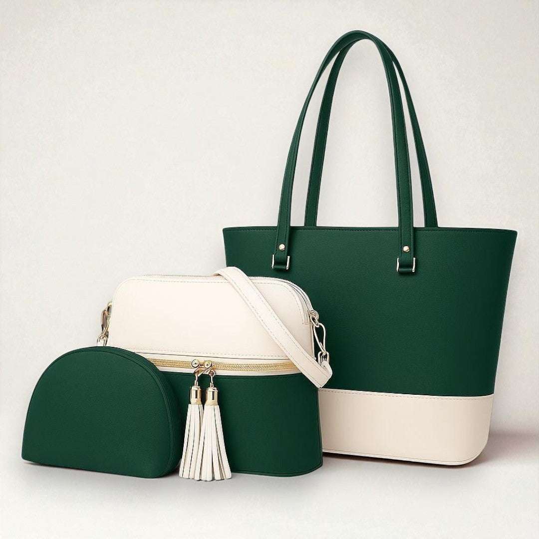 Dual Colored Handbag Set