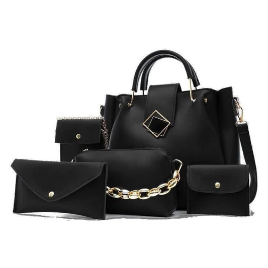 Elegance 5-in-1 Rexine Handbag Set – Stylish & Versatile