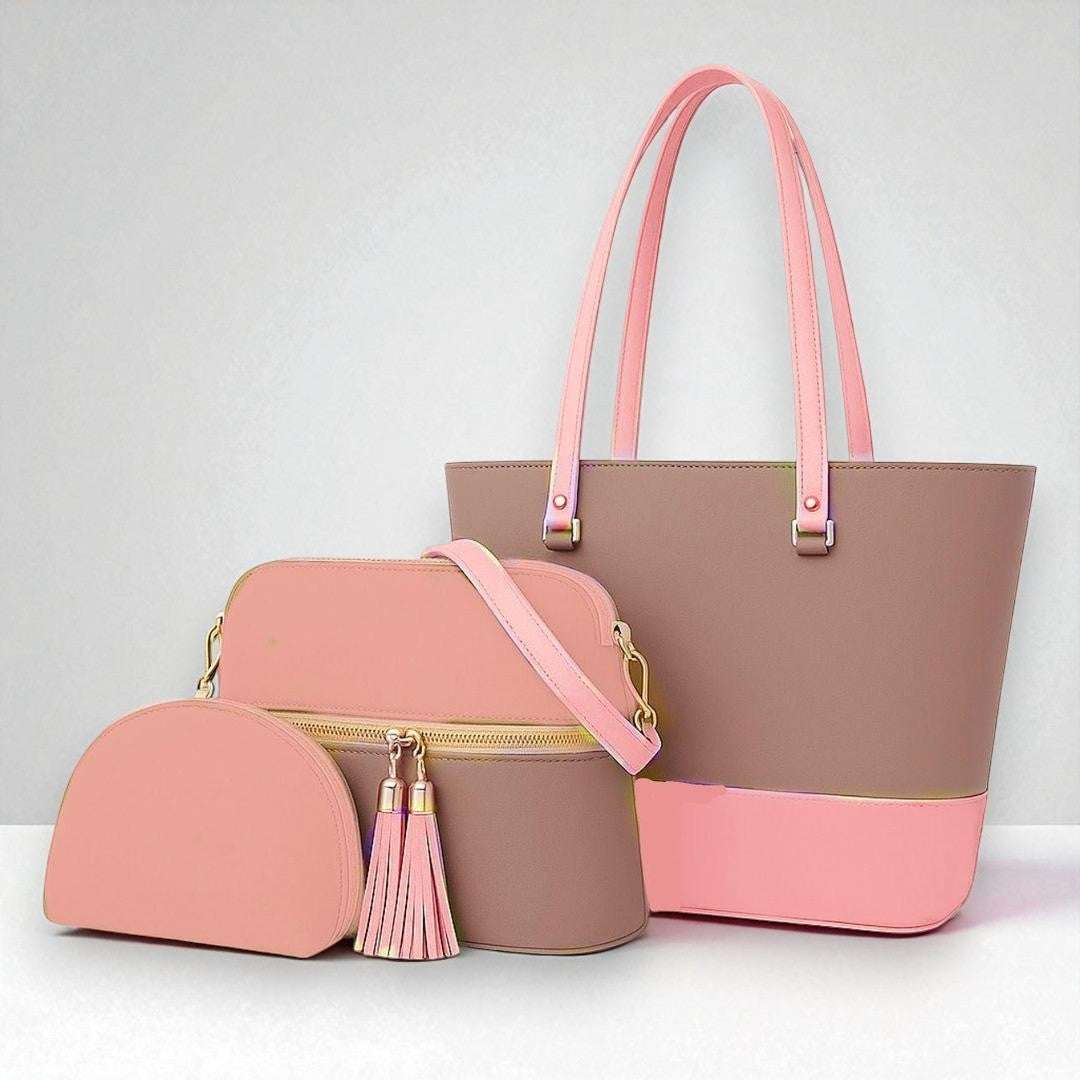 Dual Colored Handbag Set